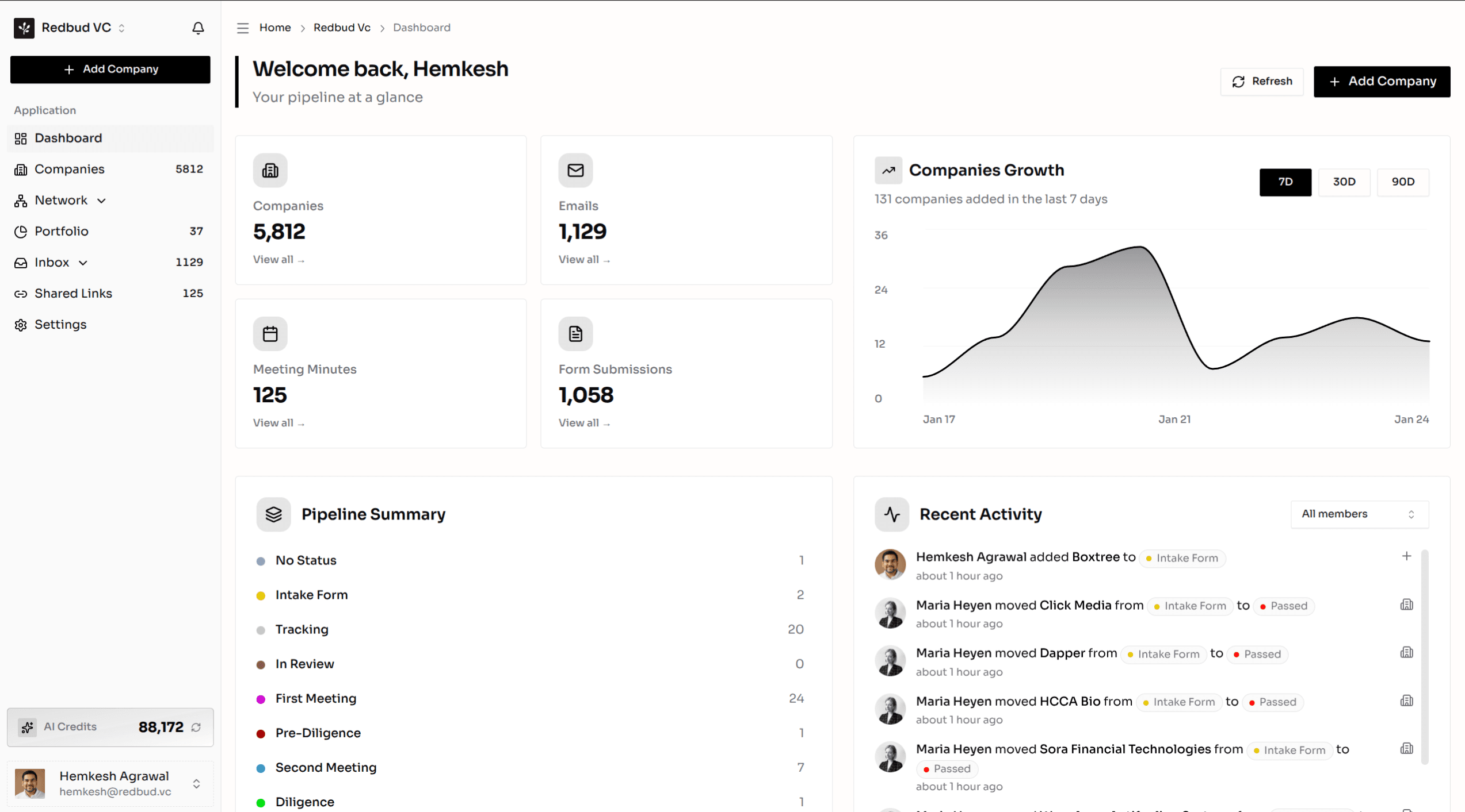 Roulette Dashboard - AI-powered deal flow management